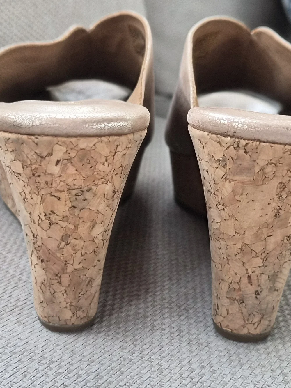 UGG Rose Gold Metallic Cork Wedge Mule